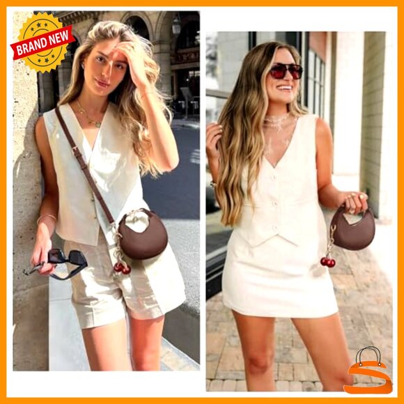 Mini Top Handle Crossbody Bag PU Leather Hobo Style Adjustable Strap - Picture 2 of 6